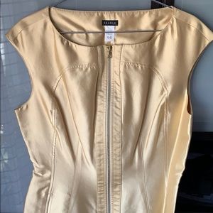 Searle Vintage golden polished zipper down dress